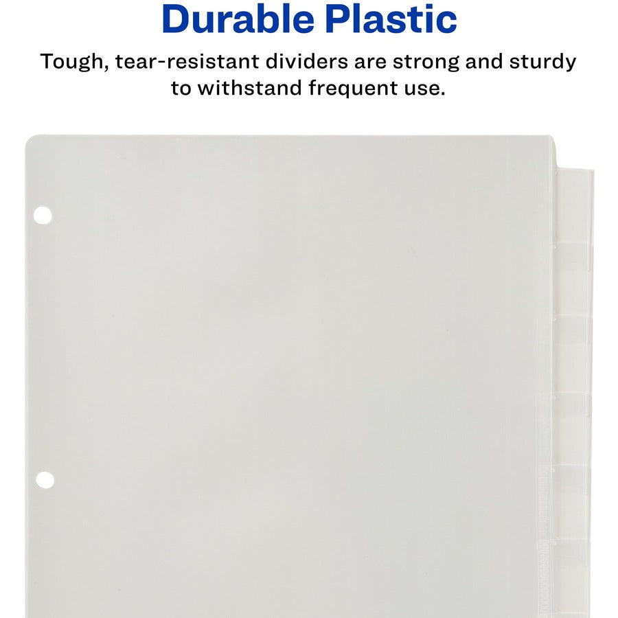 Avery&reg; Big Tab Insertable Plastic Dividers - 8 x Divider(s) - 8 - 8 Tab(s)/Set - 8.9" Divider Width x 11" Divider Length - 3 Hole Punched - Clear Plastic Divider - Clear Plastic Tab(s) - 1 Set
