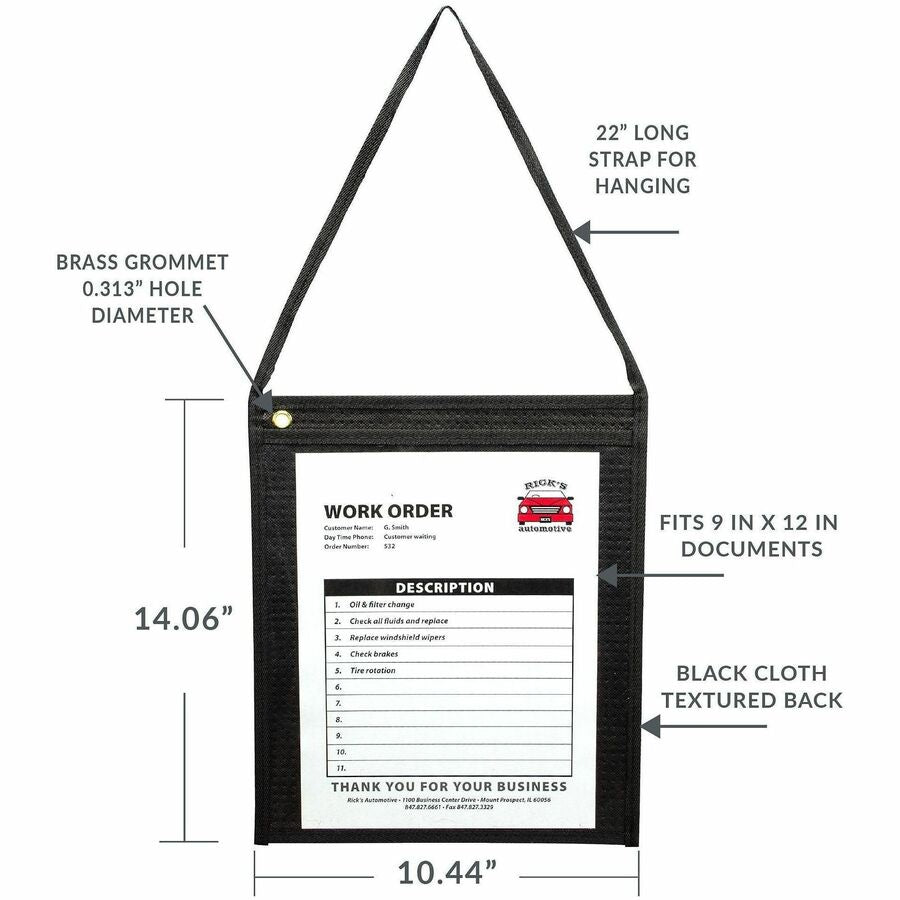 12" Height x 9" Width - Fabric - Clear - 15 / Box