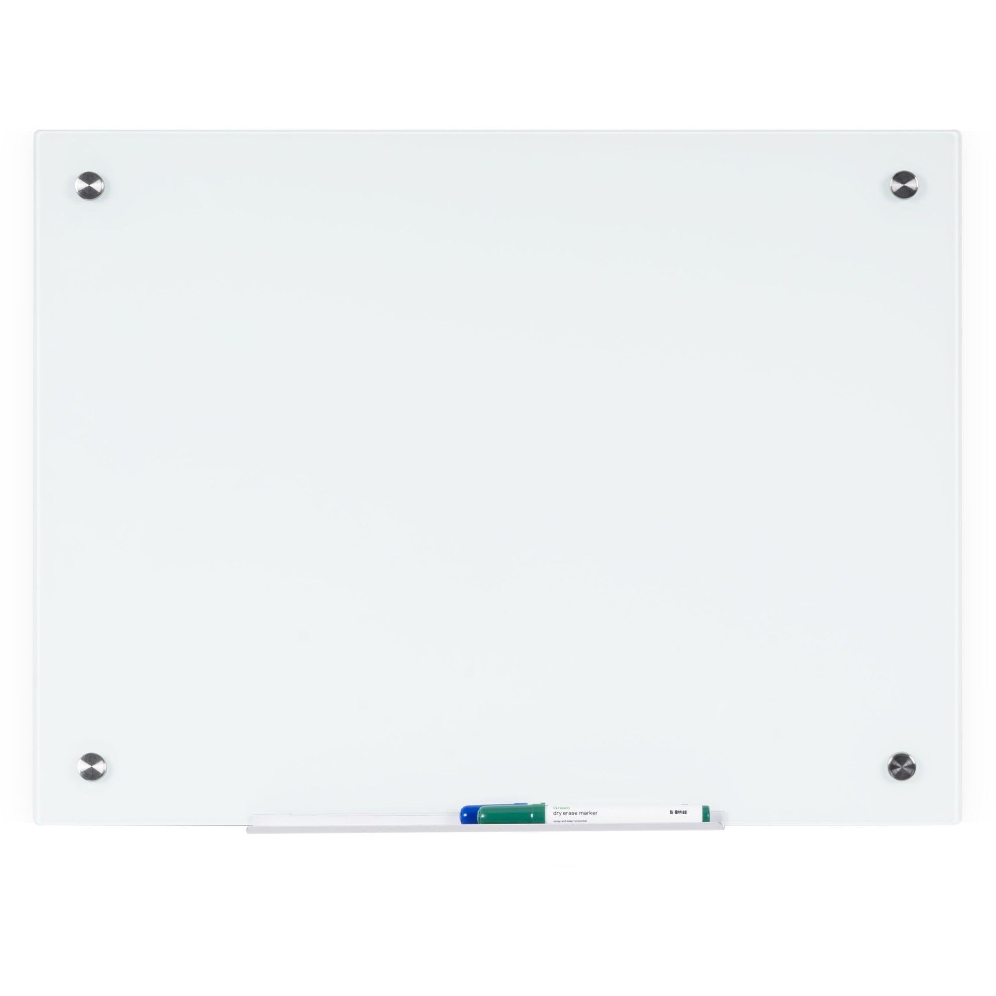 MasterVision Magnetic Glass Dry Erase Board - 36" (3 ft) Width x 48" (4 ft) Height - White Glass Surface - Rectangle - Horizontal/Vertical - Magnetic - 1 Each
