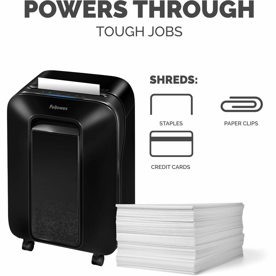 Continuous Shredder - Cross Cut - 12 Per Pass - for shredding Staples, Paper, Paper Clip, Credit Card, Junk Mail - 10 Minute Run Time - Black