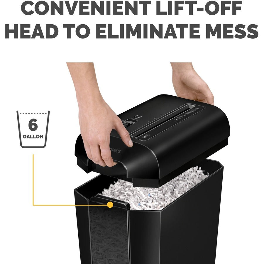 Non-continuous Shredder - Cross Cut - 10 Per Pass - for shredding Staples, Paper, Paper Clip, Credit Card - 0.156" x 1.563" Shred Size - P-4 - 6 Minute Run Time - 20 Minute Cool Down Time - 4 gal Wastebin Capacity - Black