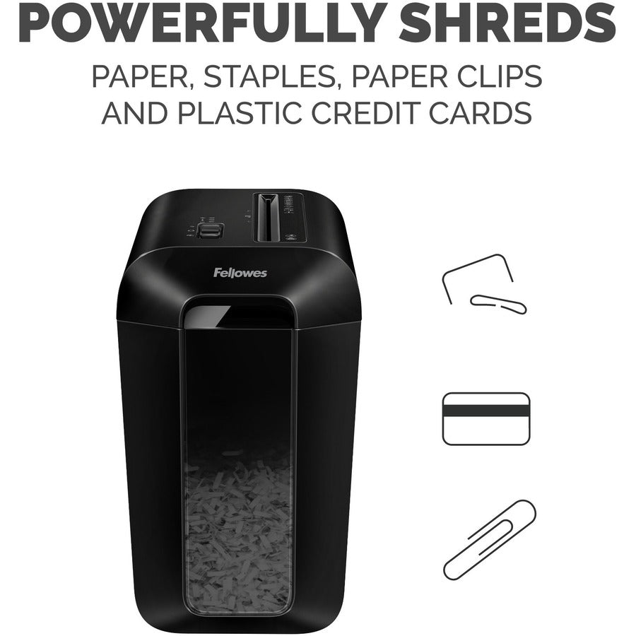 Non-continuous Shredder - Cross Cut - 10 Per Pass - for shredding Staples, Paper, Paper Clip, Credit Card - 0.156" x 1.563" Shred Size - P-4 - 6 Minute Run Time - 20 Minute Cool Down Time - 4 gal Wastebin Capacity - Black
