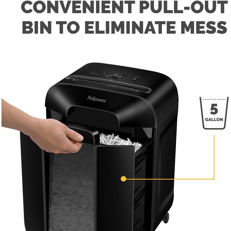 Non-continuous Shredder - Cross Cut - 12 Per Pass - for shredding Staples, Paper, Paper Clip, Credit Card, Junk Mail - 0.156" x 1.250" Shred Size - P-4 - 20 Minute Run Time - 30 Minute Cool Down Time - 5 gal Wastebin Capacity - Black
