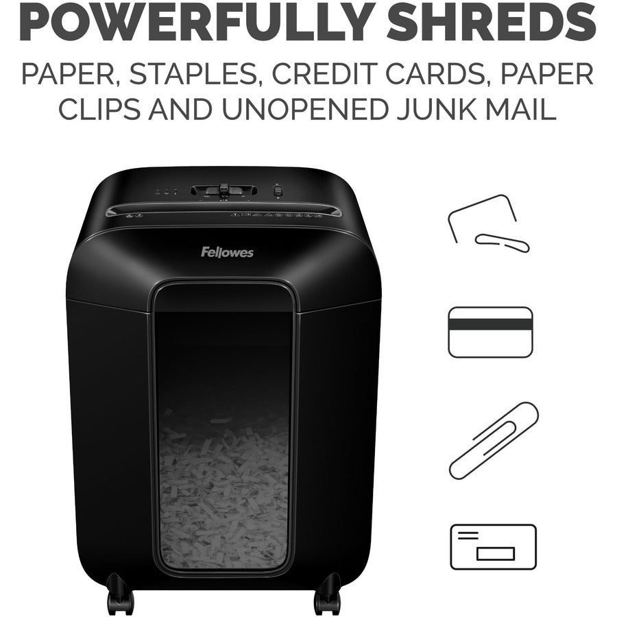 Non-continuous Shredder - Cross Cut - 12 Per Pass - for shredding Staples, Paper, Paper Clip, Credit Card, Junk Mail - 0.156" x 1.250" Shred Size - P-4 - 20 Minute Run Time - 30 Minute Cool Down Time - 5 gal Wastebin Capacity - Black