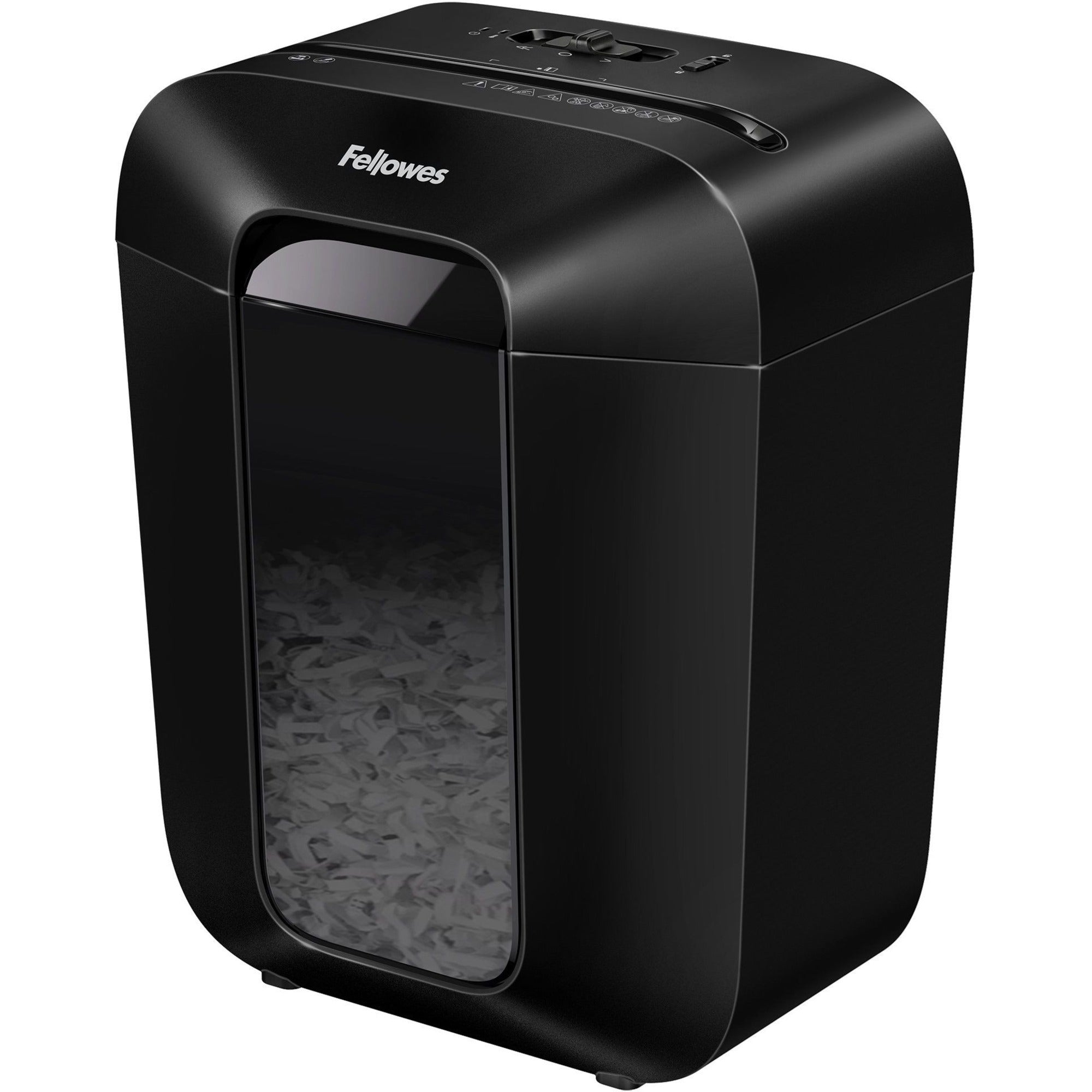 Non-continuous Shredder - Cross Cut - 8 Per Pass - for shredding Staples, Paper, Paper Clip, Credit Card - 0.156" x 1.563" Shred Size - P-4 - 6 Minute Run Time - 20 Minute Cool Down Time - 4 gal Wastebin Capacity - Black
