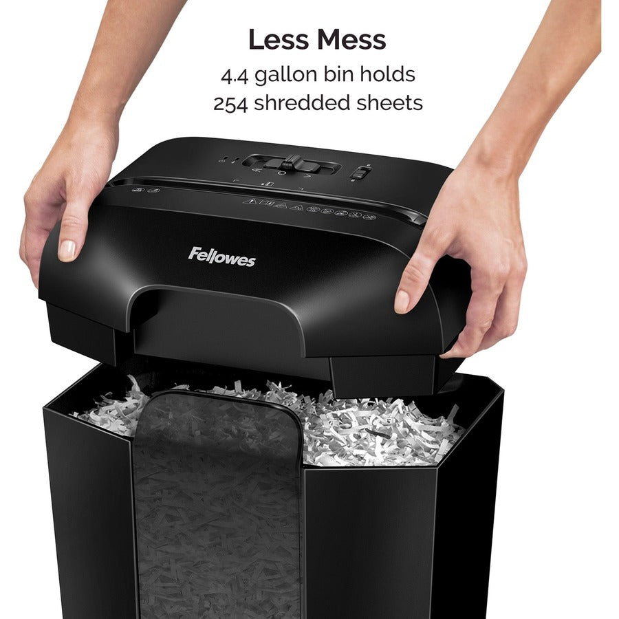 Non-continuous Shredder - Cross Cut - 8 Per Pass - for shredding Staples, Paper, Paper Clip, Credit Card - 0.156" x 1.563" Shred Size - P-4 - 6 Minute Run Time - 20 Minute Cool Down Time - 4 gal Wastebin Capacity - Black