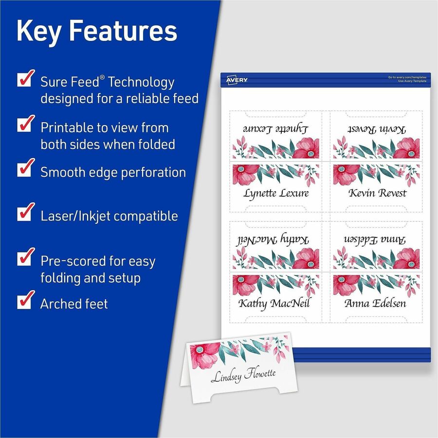 Avery&reg; Sure Feed Arched Tent Cards