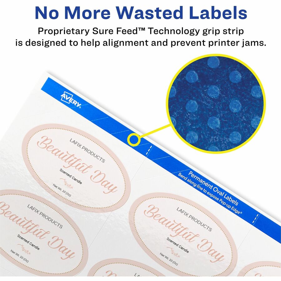 Avery&reg; Sure Feed Printable Glossy White Labels