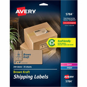 Avery&reg; Shipping Labels,, Kraft Brown, 2" x 4" , 250 Labels (5784)