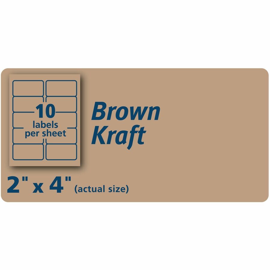 Avery&reg; Shipping Labels,, Kraft Brown, 2" x 4" , 250 Labels (5784)