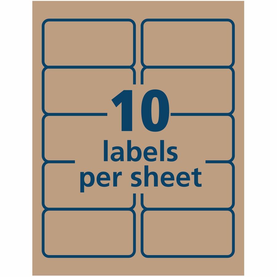 Avery&reg; Shipping Labels,, Kraft Brown, 2" x 4" , 250 Labels (5784)