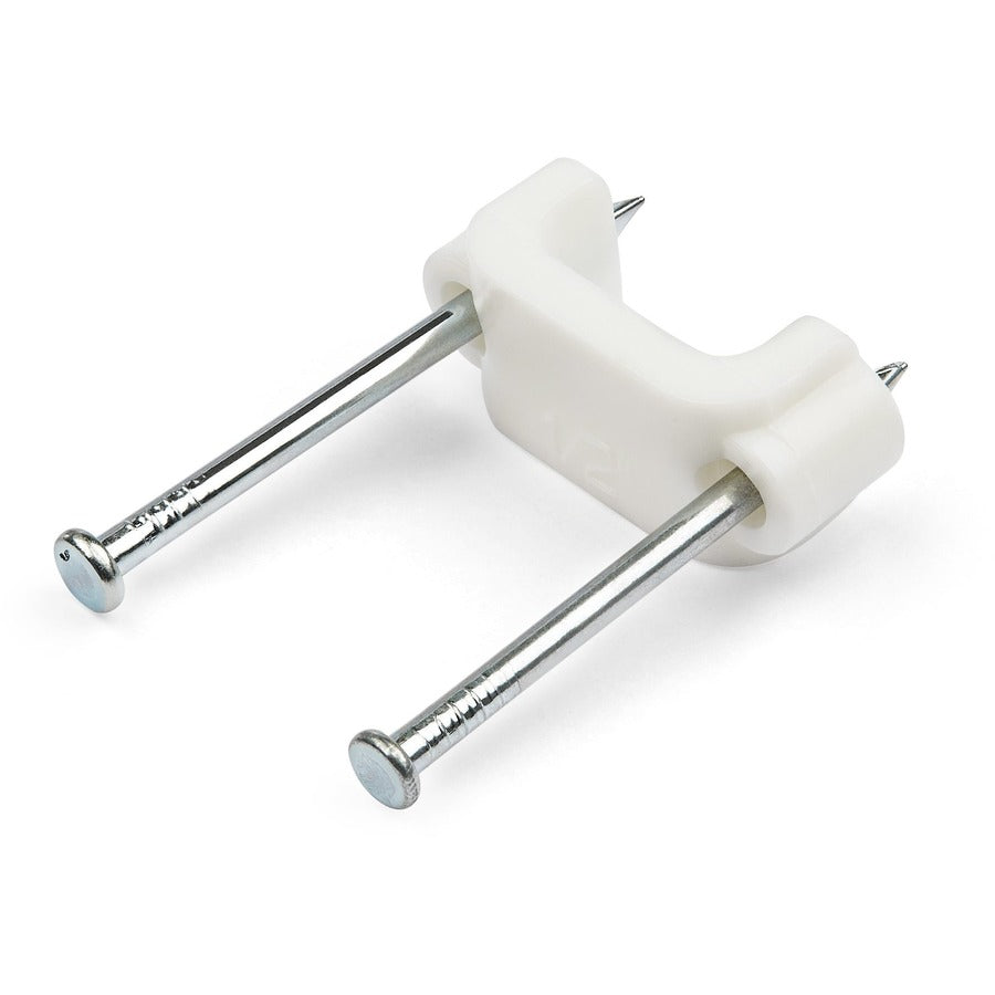 StarTech.com 100 Pack Cable Clips with Nails - Cable Clip - White - 0.40" Length - Polyethylene - 100 / Pack - TAA Compliant