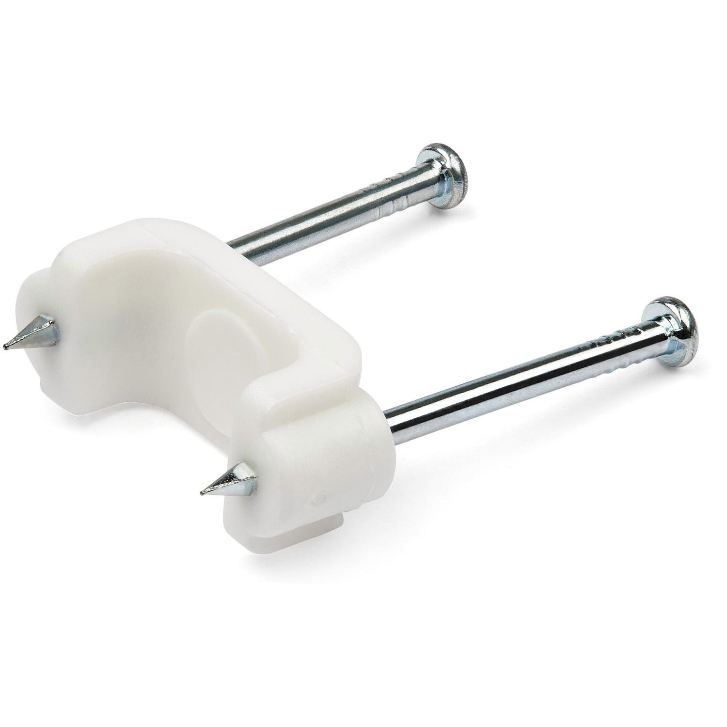 StarTech.com 100 Pack Cable Clips with Nails - Cable Clip - White - 0.40" Length - Polyethylene - 100 / Pack - TAA Compliant