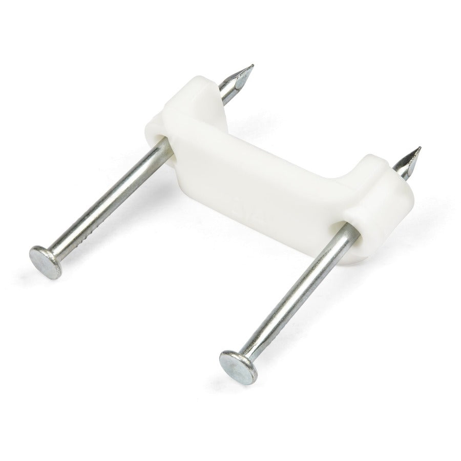 StarTech.com 100 Pack Cable Clips with Nails - Cable Clip - White - Polyethylene - 100 / Pack - TAA Compliant
