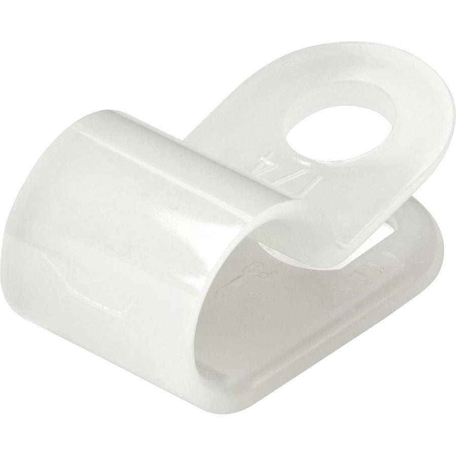 StarTech.com 100 - Screw Mount Cable Clamps - Cable Clamp - White - 0.30" Length - Nylon 66 - 100 / Pack - TAA Compliant