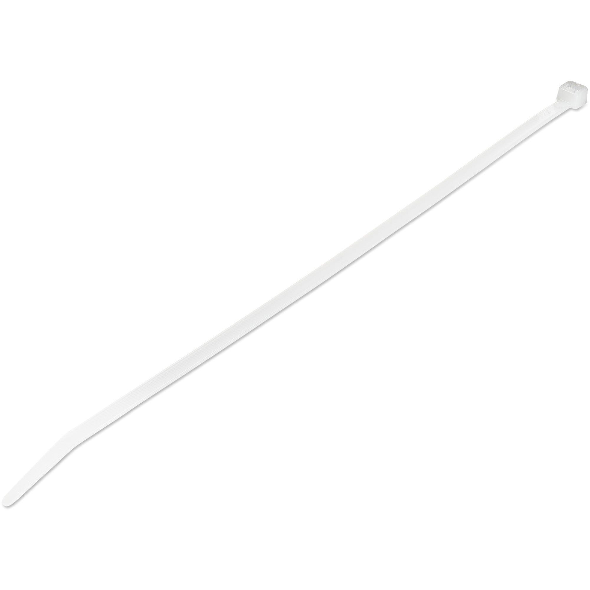 StarTech.com 1000 Pack 10" Cable Ties - White Extra Large Nylon/Plastic Zip Tie