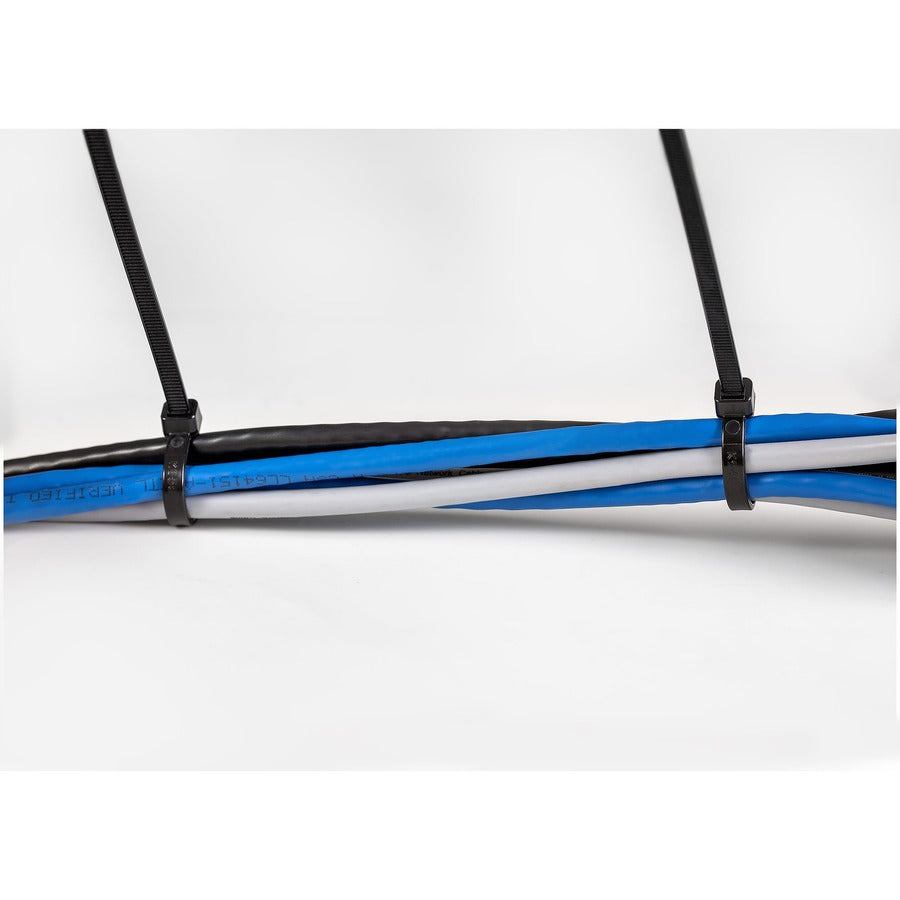 StarTech.com 100 Pack 8" Cable Ties - Black Large Nylon/Plastic Zip Tie