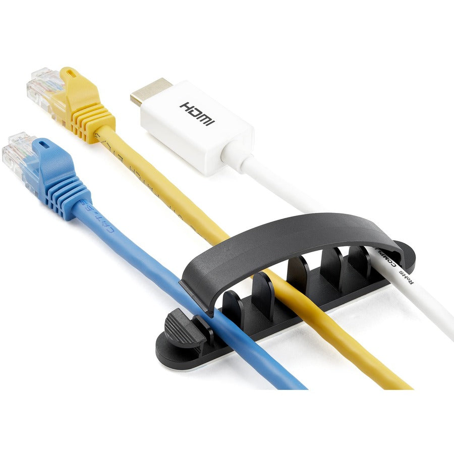 StarTech.com 100 Pack Cable Management Clips - Self Adhesive 6 Slot Cable Comb