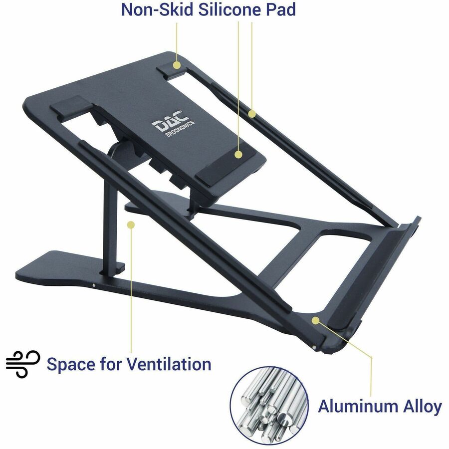 DAC&reg; MP-224 Portable Laptop Stand With 6 Height Levels, Black