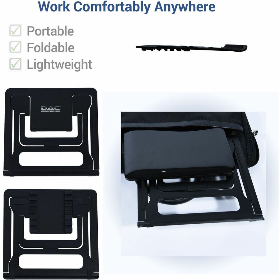 DAC&reg; MP-224 Portable Laptop Stand With 6 Height Levels, Black