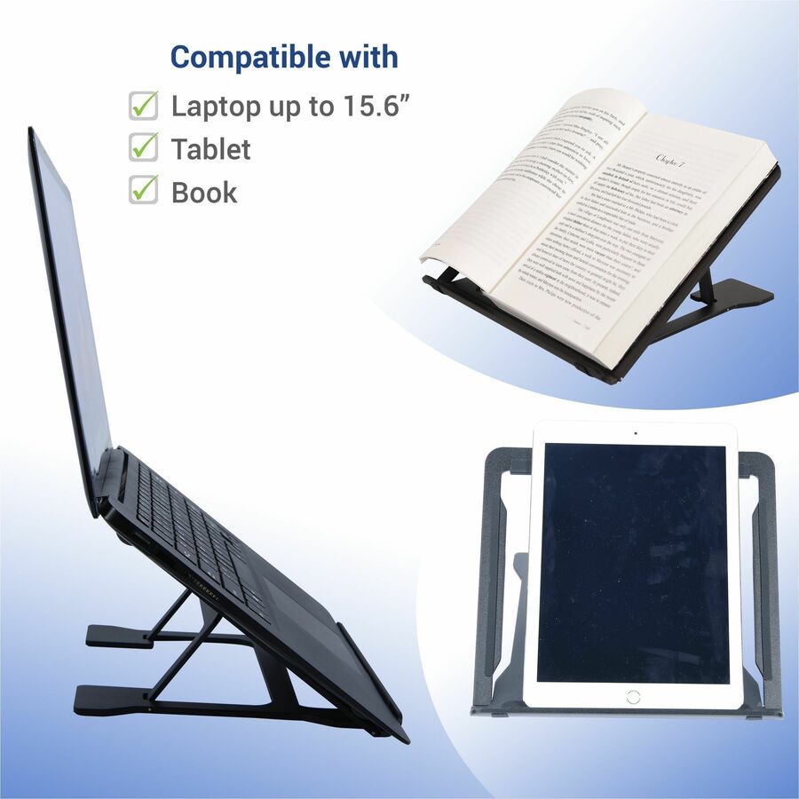 DAC&reg; MP-224 Portable Laptop Stand With 6 Height Levels, Black