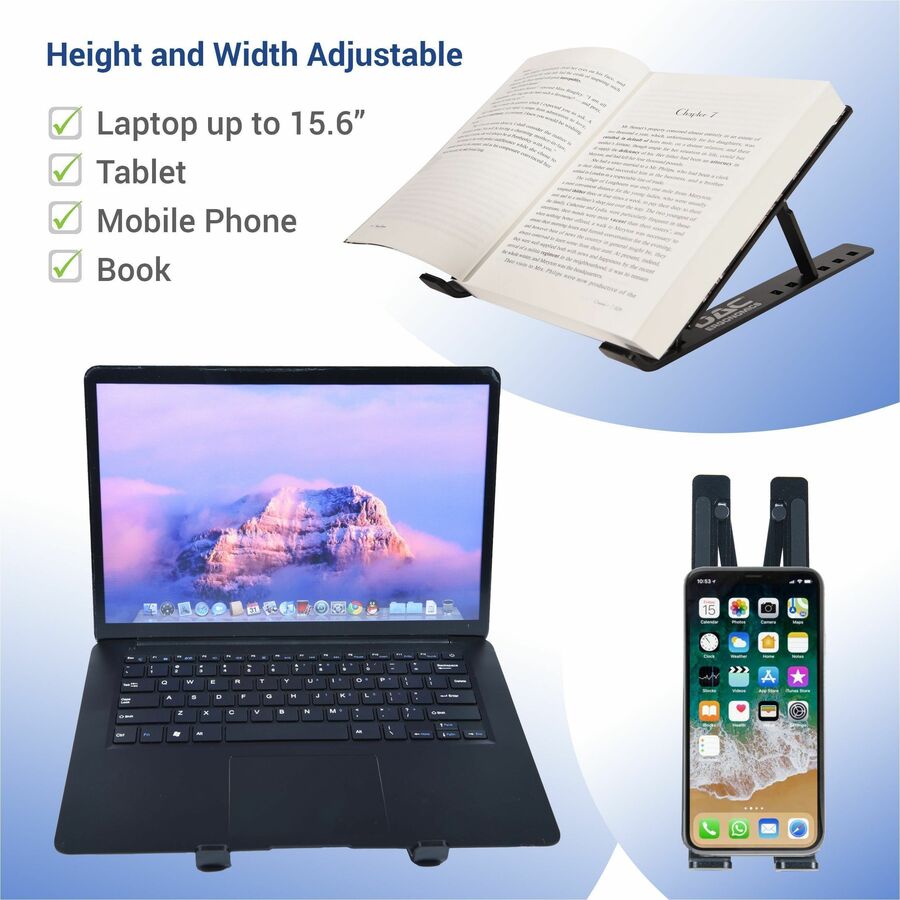 DAC&reg; MP-222 Portable and Adjustable Laptop/Tablet Stand, Black