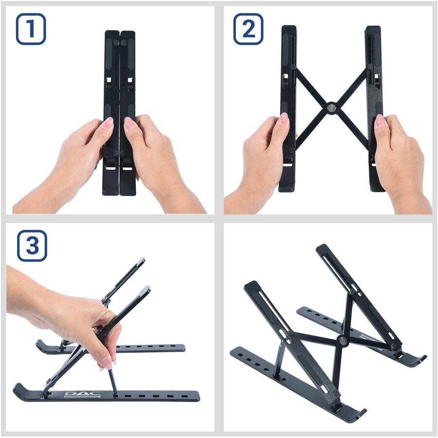 DAC&reg; MP-222 Portable and Adjustable Laptop/Tablet Stand, Black