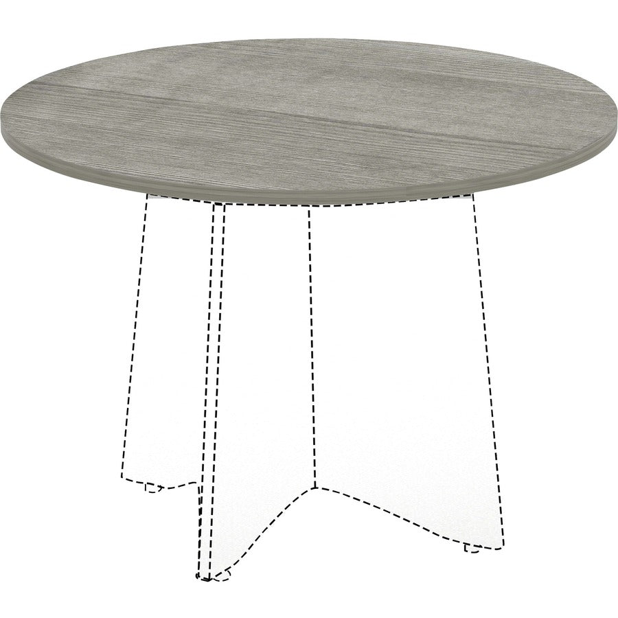 Lorell Essentials Conference Tabletop - Weathered Charcoal Laminate Round Top - Contemporary Style - 1" Table Top Thickness x 48" Table Top Diameter - Assembly Required - 1 Each