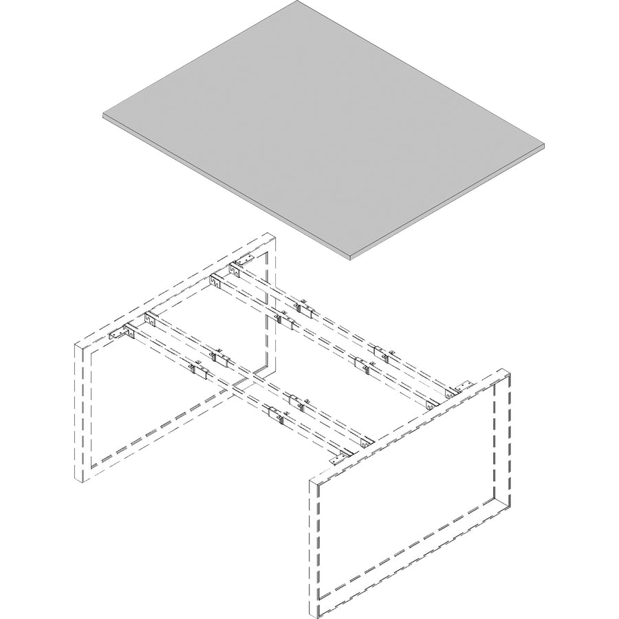 Lorell Revelance Conference Rectangular Tabletop - 1" Height x 59.9" Width x 47.3" Depth x 1" Thickness - Material: Laminate - Finish: Weathered Charcoal - 1 Each