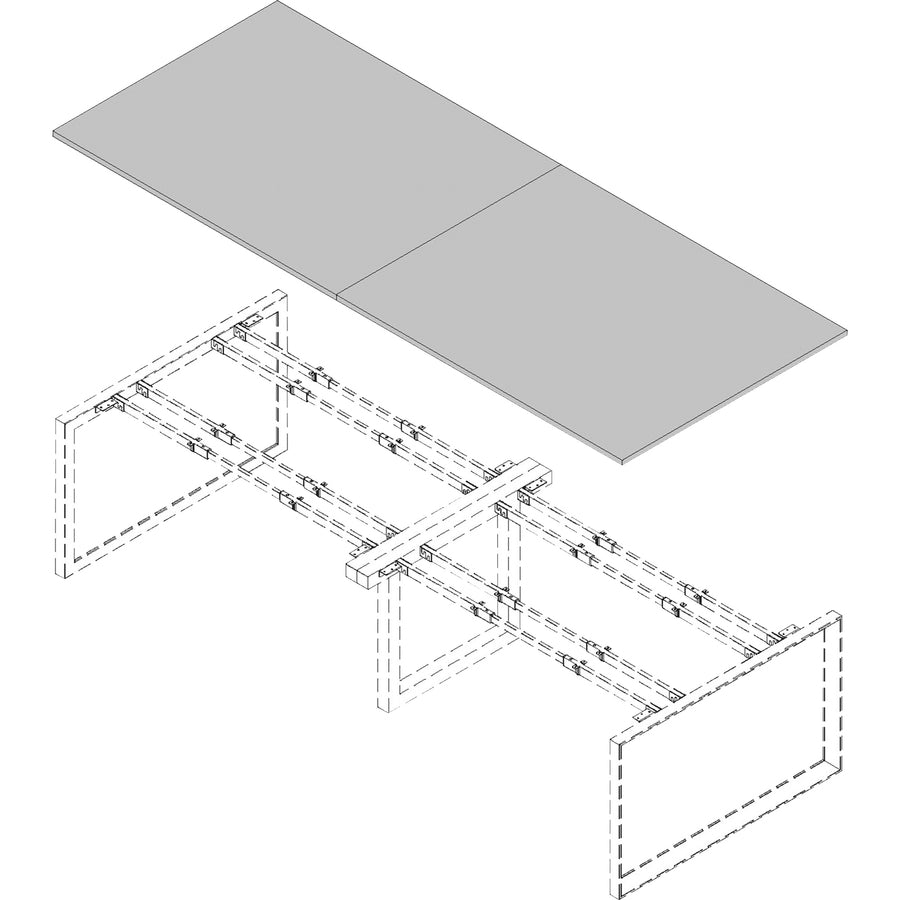 Lorell Revelance Conference Rectangular Tabletop - 1" Height x 59.9" Width x 47.3" Depth x 1" Thickness - Material: Laminate - Finish: Weathered Charcoal - 1 Each