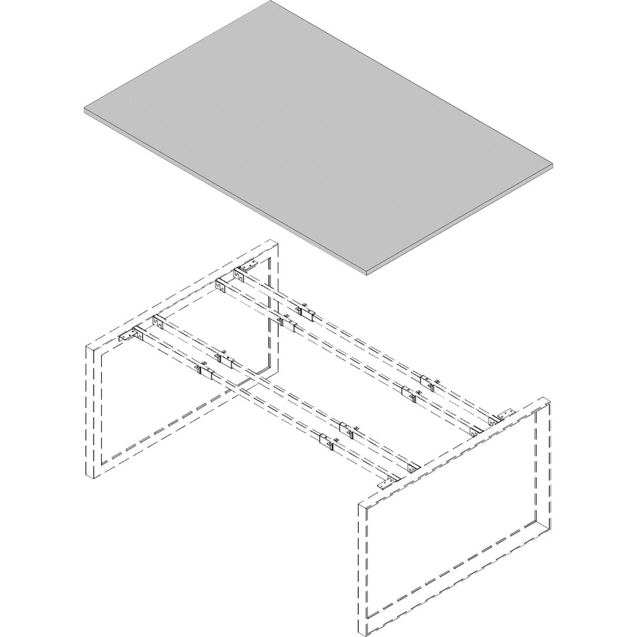 Lorell Revelance Conference Rectangular Tabletop - 1" Height x 71.6" Width x 47.3" Depth x 1" Thickness - Material: Laminate - Finish: Mahogany - 1 Each