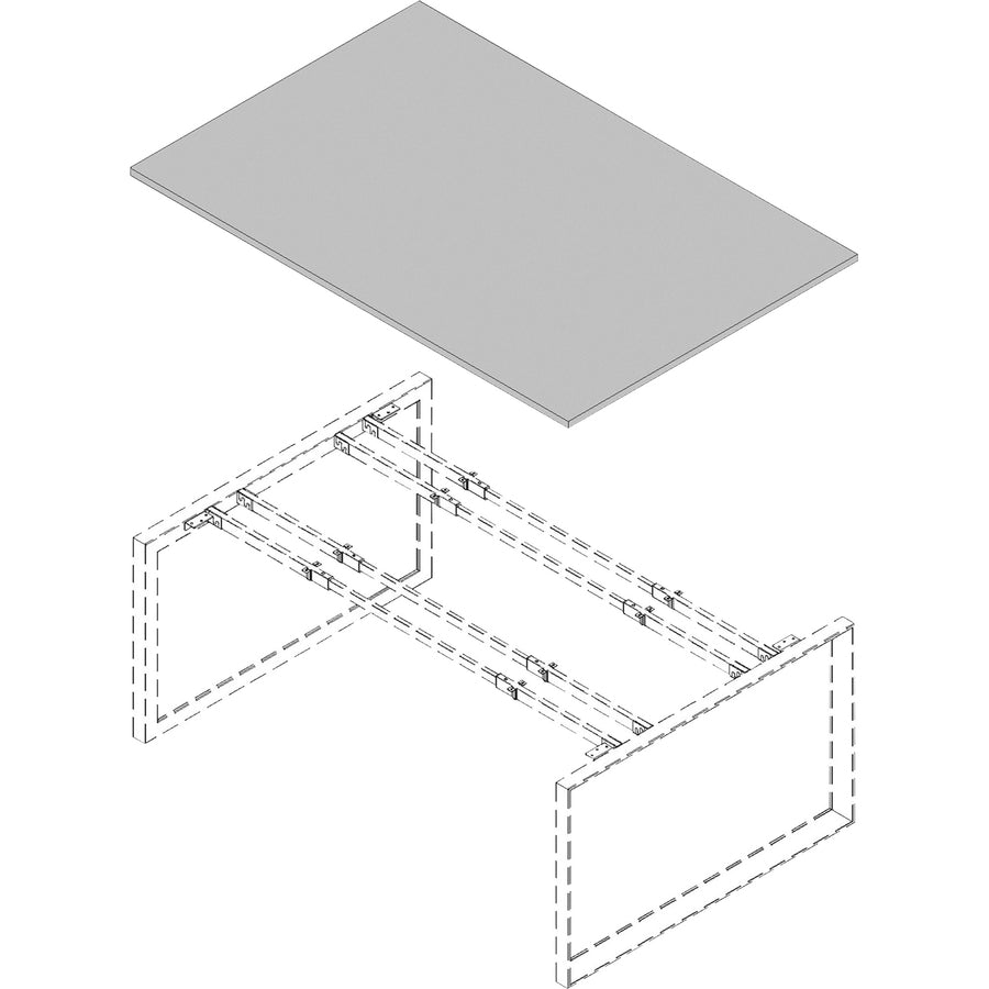 Lorell Revelance Conference Rectangular Tabletop - 1" Height x 71.6" Width x 47.3" Depth x 1" Thickness - Material: Laminate - Finish: Weathered Charcoal - 1 Each