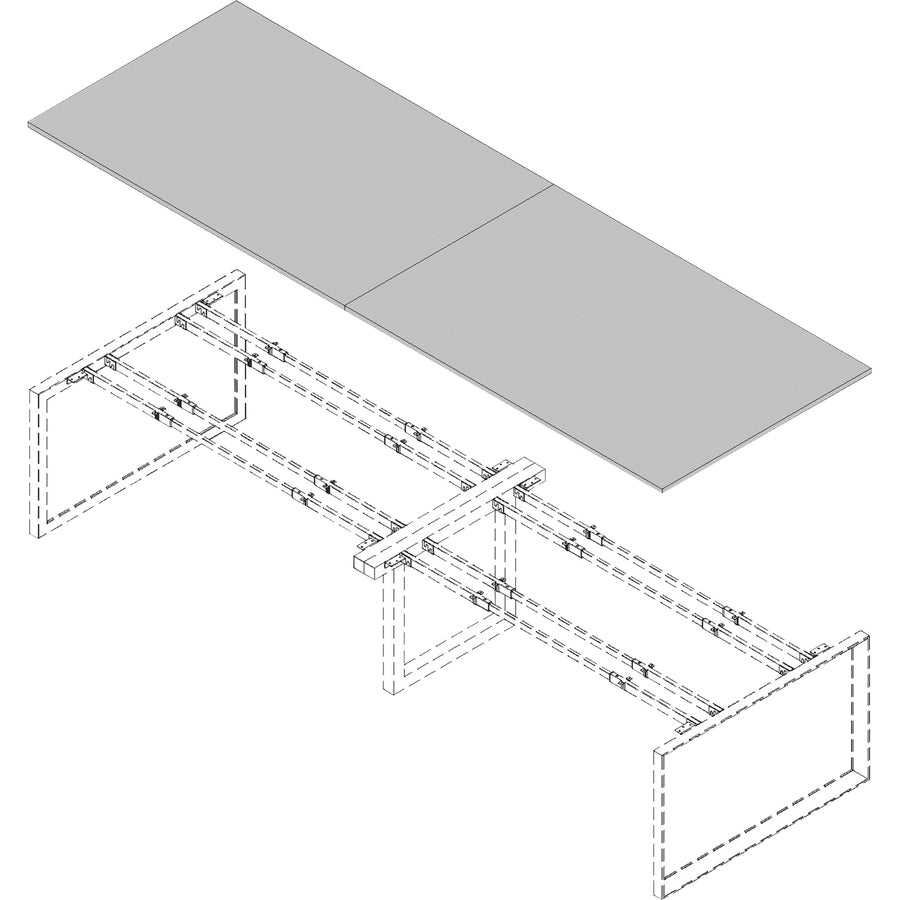 Lorell Revelance Conference Rectangular Tabletop - 1" Height x 71.6" Width x 47.3" Depth x 1" Thickness - Material: Laminate - Finish: Weathered Charcoal - 1 Each