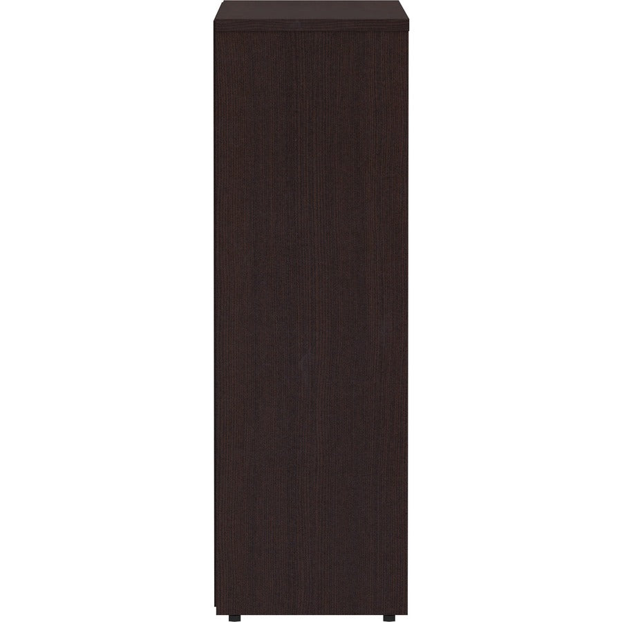 Lorell Laminate Bookcase - 36" Width x 12" Depth x 36" Height - 3 x Shelf(ves) - Laminated, Sturdy, Contemporary Style, Square Edge, Adjustable Shelf - Espresso - Medium Density Fiberboard (MDF), Laminate - Assembly Required
