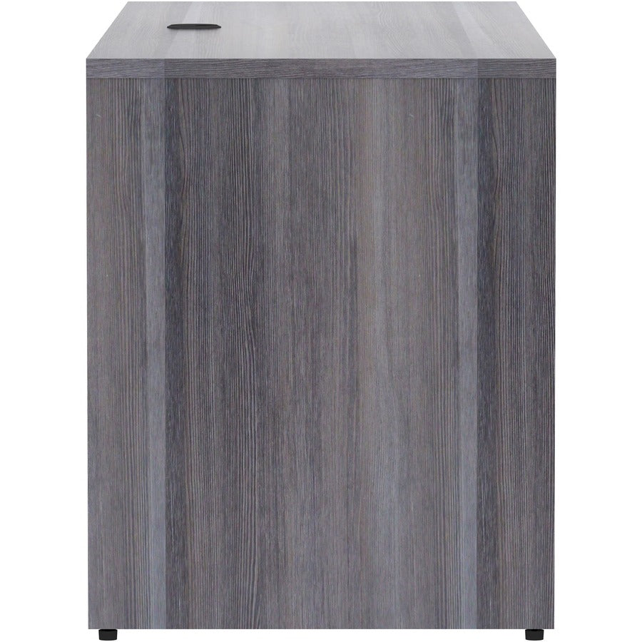Lorell Essentials Series Credenza Shell - 29.5" Height x 66" Width x 24" Depth Credenza Shell, x 1" Thickness Top - Finish: Weathered Charcoal Laminate, Silver Brush - 1 Each