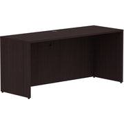 Lorell Essentials Series Credenza Shell - 29.5" Height x 66" Width x 24" Depth Credenza Shell, x 1" Thickness Top - Finish: Espresso Laminate, Silver Brush - 1 Each