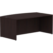 Lorell Essentials Series Bowfront Desk Shell - 29.5" Height x 72" Width x 41.4" Depth Desk Shell, x 1" Thickness Top - Bow Front Edge - Finish: Espresso Laminate - 1 Each