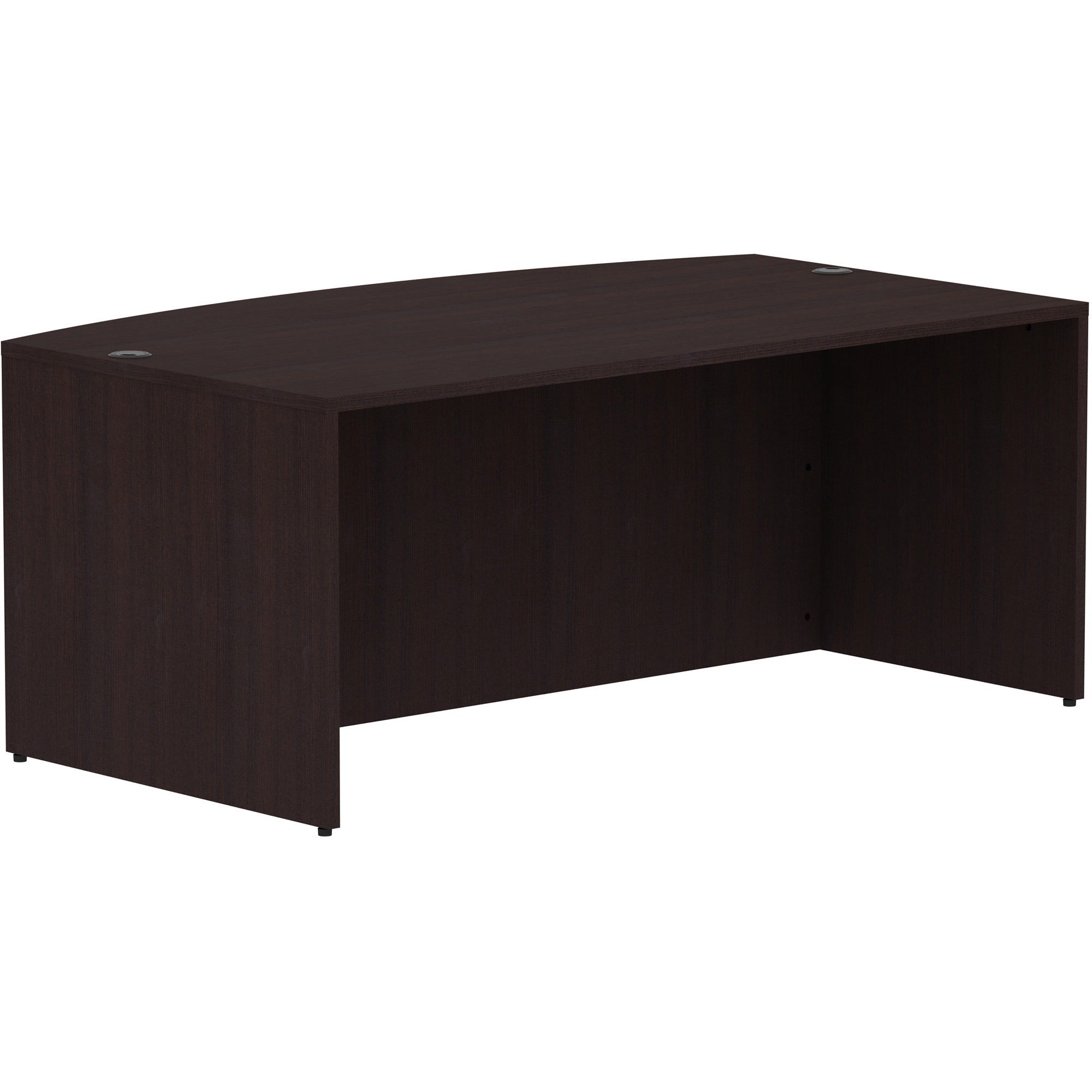 Lorell Essentials Series Bowfront Desk Shell - 29.5" Height x 72" Width x 41.4" Depth Desk Shell, x 1" Thickness Top - Bow Front Edge - Finish: Espresso Laminate - 1 Each