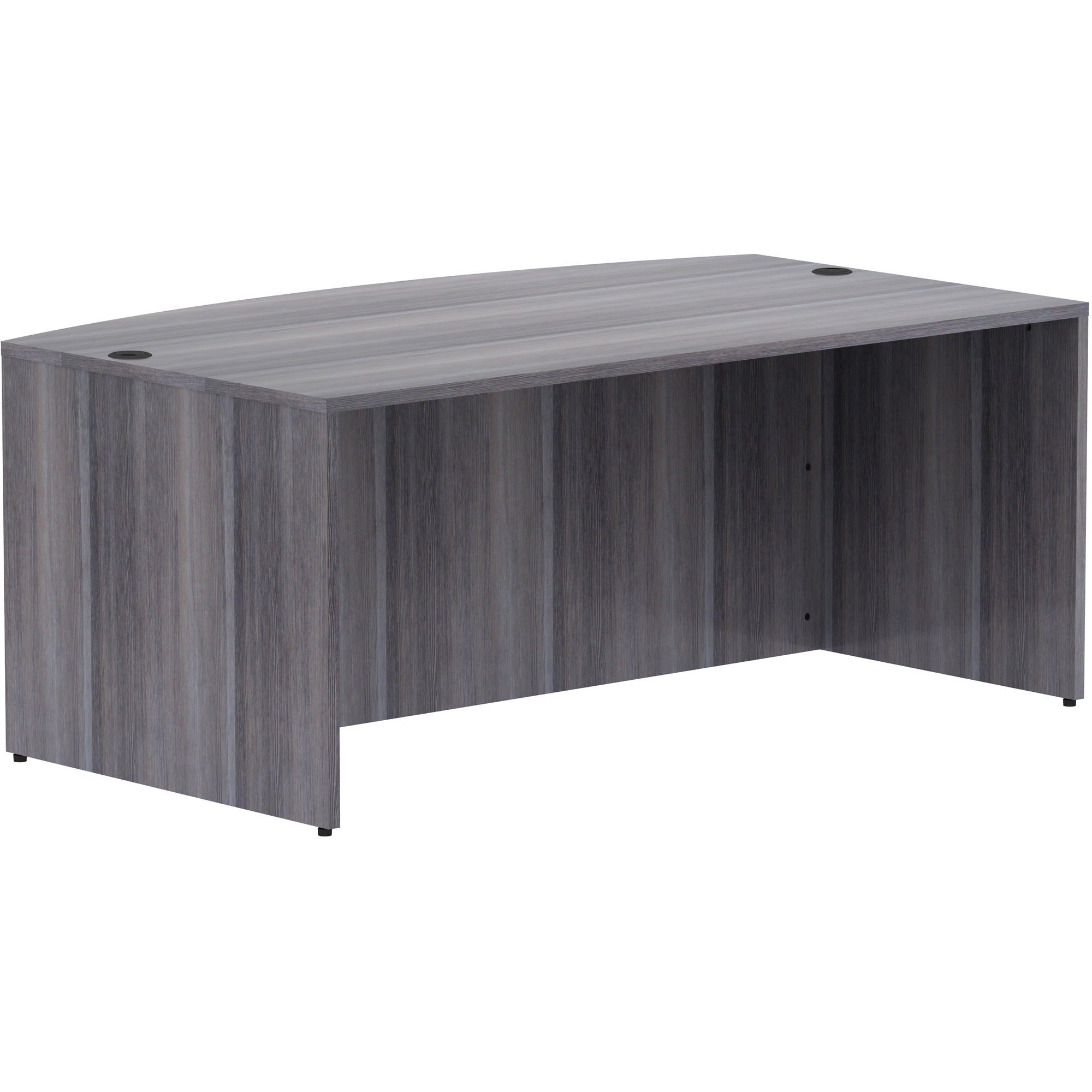Lorell Essentials Series Bowfront Desk Shell - 29.5" Height x 72" Width x 41.4" Depth Desk Shell, x 1" Thickness Top - Bow Front Edge - Finish: Weathered Charcoal Laminate - 1 Each