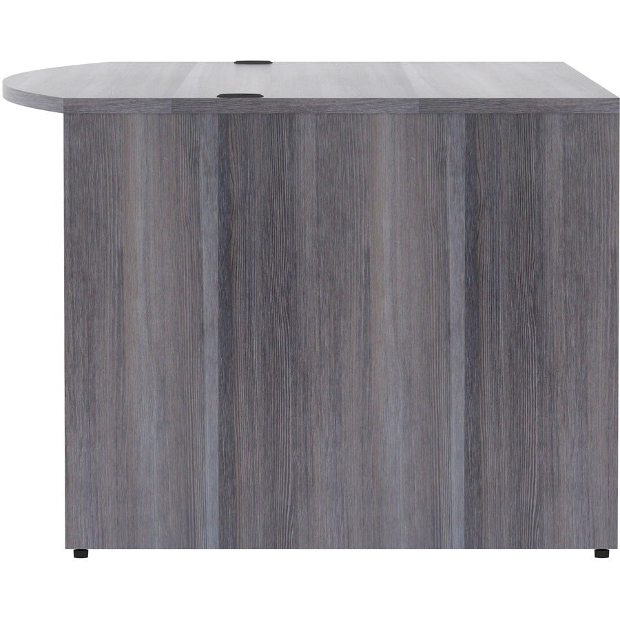 Lorell Essentials Series Bowfront Desk Shell - 29.5" Height x 72" Width x 41.4" Depth Desk Shell, x 1" Thickness Top - Bow Front Edge - Finish: Weathered Charcoal Laminate - 1 Each