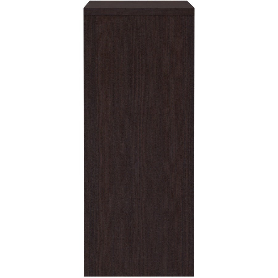 Lorell Essentials Series Stack-on Hutch with Doors - 36" Height x 48" Width x 15" Depth - 3 Door(s) - Finish: Espresso Laminate - 1 Each