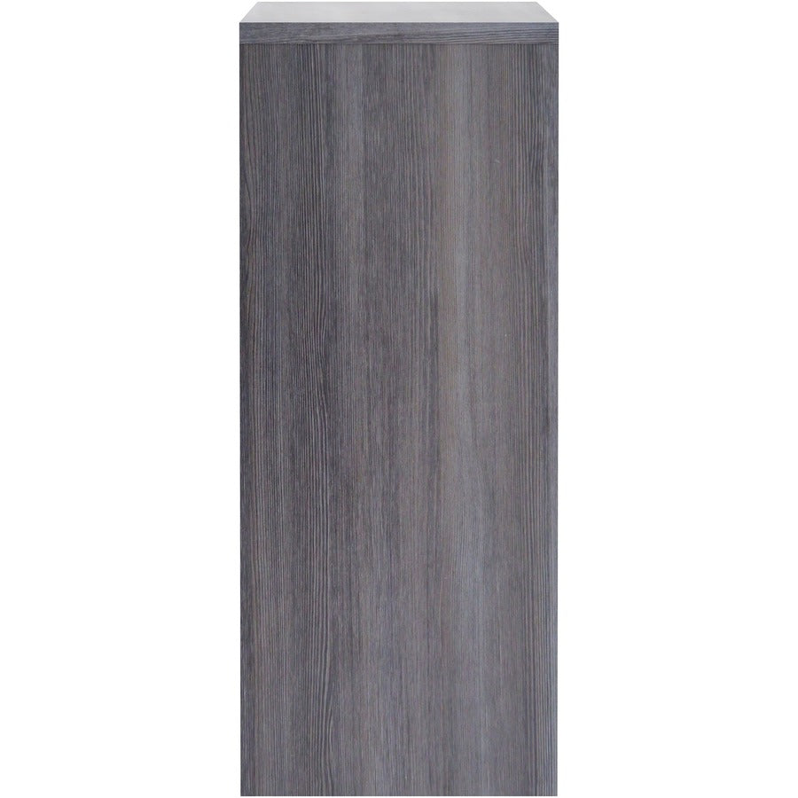 Lorell Essentials Series Stack-on Hutch with Doors - 36" Height x 48" Width x 15" Depth - 3 Door(s) - Finish: Weathered Charcoal Laminate - 1 Each