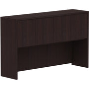 Lorell Essentials Series Stack-on Hutch with Doors - 36" Height x 60" Width x 15" Depth - 4 Door(s) - Finish: Espresso Laminate - 1 Each