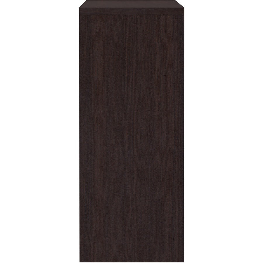 Lorell Essentials Series Stack-on Hutch with Doors - 36" Height x 60" Width x 15" Depth - 4 Door(s) - Finish: Espresso Laminate - 1 Each