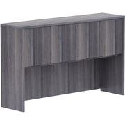 Lorell Essentials Series Stack-on Hutch with Doors - 36" Height x 60" Width x 15" Depth - 4 Door(s) - Finish: Weathered Charcoal Laminate - 1 Each