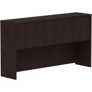 Lorell Essentials Series Stack-on Hutch with Doors - 36" Height x 66" Width x 15" Depth - 4 Door(s) - Finish: Espresso Laminate - 1 Each