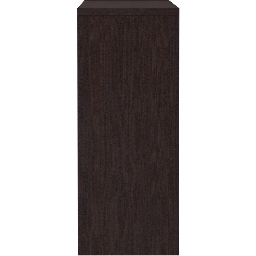 Lorell Essentials Series Stack-on Hutch with Doors - 36" Height x 66" Width x 15" Depth - 4 Door(s) - Finish: Espresso Laminate - 1 Each
