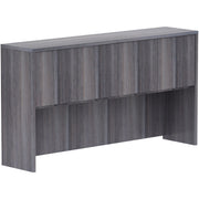 Lorell Essentials Series Stack-on Hutch with Doors - 36" Height x 66" Width x 15" Depth - 4 Door(s) - Finish: Weathered Charcoal Laminate - 1 Each