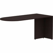 Lorell Essentials Series Peninsula Desk Box 1 of 2 - 29.5" Height x 66" Width x 30" Depth Desk, x 1" Thickness Top - Finish: Espresso Laminate - 1 Each