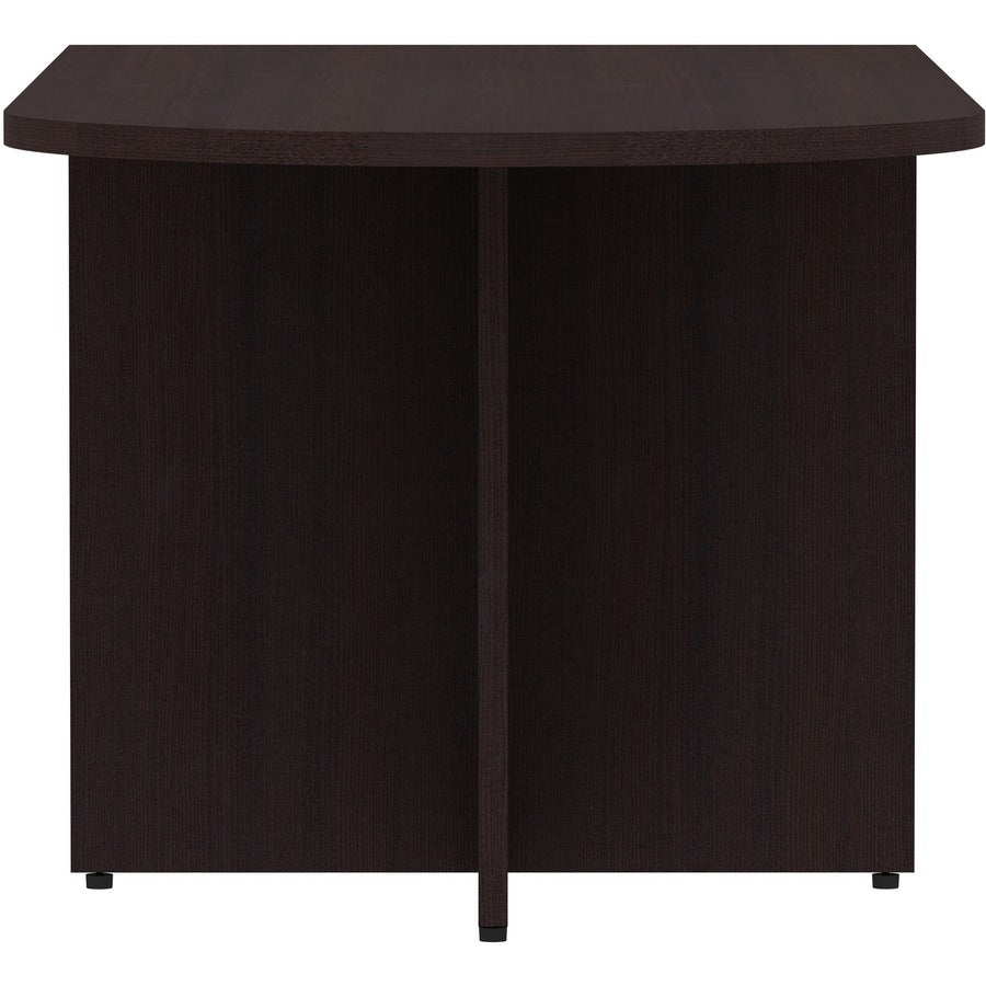 Lorell Essentials Series Peninsula Desk Box 1 of 2 - 29.5" Height x 66" Width x 30" Depth Desk, x 1" Thickness Top - Finish: Espresso Laminate - 1 Each